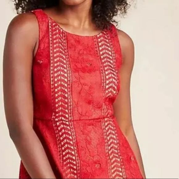 NWT Anthropologie Georgia Red Lace Dress Size 12 - Picture 4 of 13